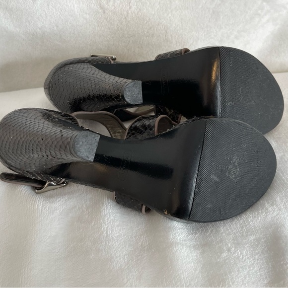 Coach Ivanah snakeskin print open toe heels shoes - Picture 9 of 11